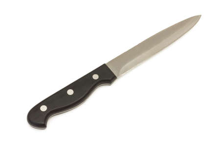 steel kitchen knives, isolated on white
