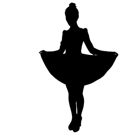 Beautiful fashion girl silhouette on a white background.のイラスト素材
