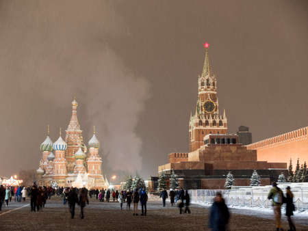 Moscow Russian Federation. The Moscow Kremlin in moving along the wall.の写真素材