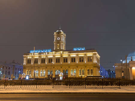 Moscow, the building of the leningrad station.のeditorial素材