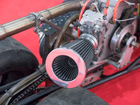Close up detail of tuned car engine.の写真素材