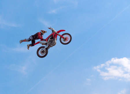 MOSCOW - JUNE 4: Motorcyclist at the European Championship in motocross in Russia on June 4, 2018 in...