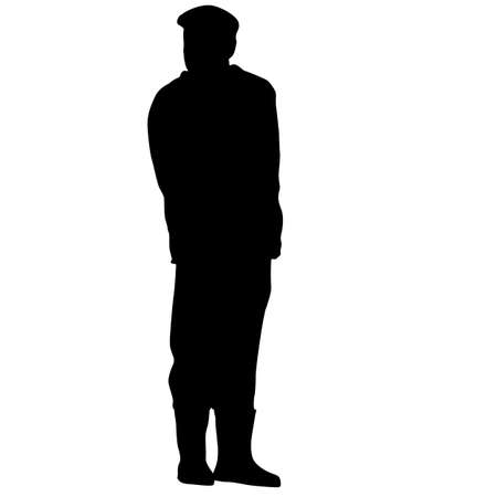 Silhouette man standing, people on white background.のイラスト素材