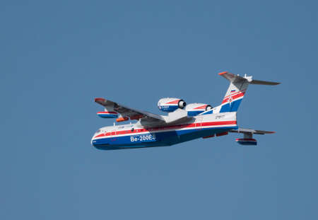 Moscow Russia Zhukovsky Airfield 31 August 2019: Demonstration flight of a jet multipurpose...