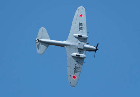 Moscow Russia Zhukovsky Airfield 31 August 2019: Restored Ilyushin Il-2 - WWII era USSR ground...