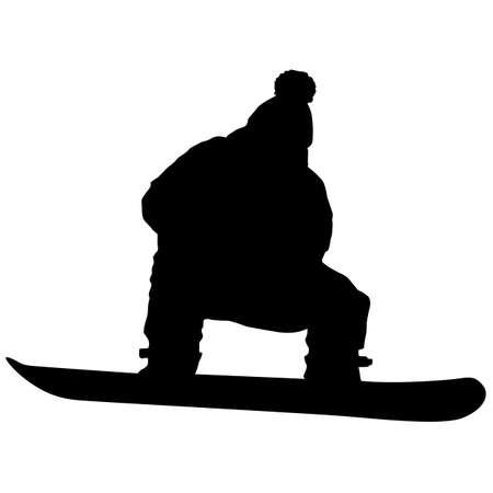 Mountain skier speeding down slope sport silhouette.のイラスト素材
