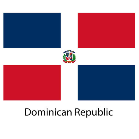 Flag of the country Dominican Republic on white background. Exact colors.のイラスト素材