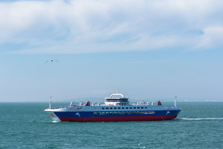 KERCH, CRIMEA - 29 June, 2018 : Ferry between Crimea and mainland Russia, Port Crimea - Port Caucasus.のeditorial素材