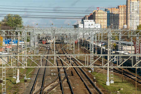 Railways high-speed train Swallow rides along the railway path.の写真素材