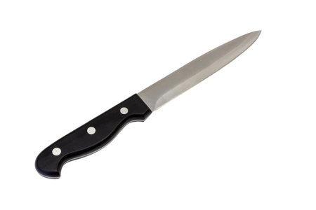 Chefs kitchen knife isolated on white background.の写真素材