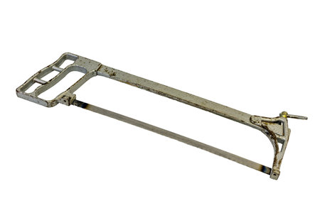 hacksaw manaul or Hand hacksaw isolated on white background.の写真素材