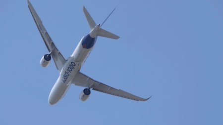 Moscow Russia Zhukovsky Airfield 25 July 2021: Irkut MS-21 new Russian civil airliner the international aerospace salon MAKS-2021.のeditorial素材
