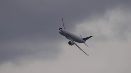 Moscow Russia Zhukovsky Airfield 25 July 2021: Irkut MS-21 new Russian civil airliner the international aerospace salon MAKS-2021.のeditorial素材
