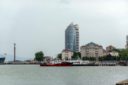 Novorossiysk, Russia - 18 August 2023 Column Sea Glory of Russia on embankment of Admiral Serebryakov.のeditorial素材