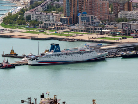 The ship Prince Vladimir at the pier. Russia, Krasnodar region, Novorossiysk, March 22, 2024.のeditorial素材