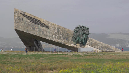 NOVOROSSIYSK RUSSIA - SEPTEMBER 02 2023 Ensemble-memorial Malaya Zemlya in the hero city of Novorossiysk.のeditorial素材