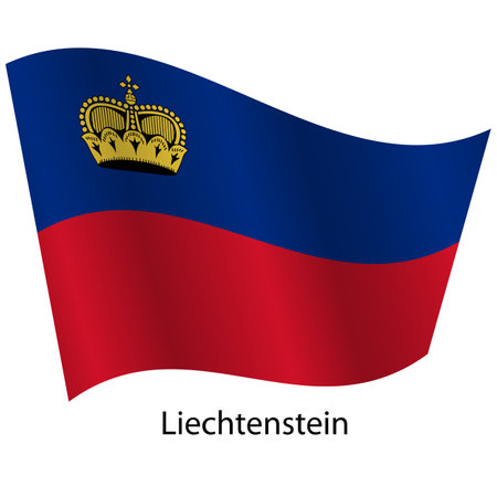 Flag of the country Liechtenstein on a white background.のイラスト素材