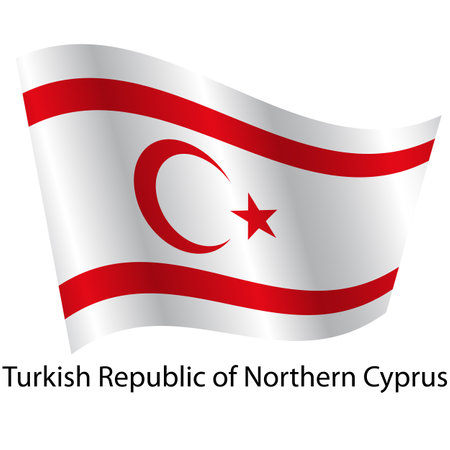 Flag of the country Turkish Republic and Northern Cyprus on a white background.のイラスト素材