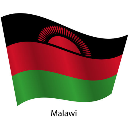 Flag of the country Malawi on a white background.のイラスト素材