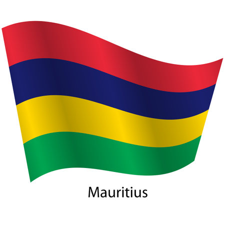 Flag of the country Mauritius on a white background.のイラスト素材