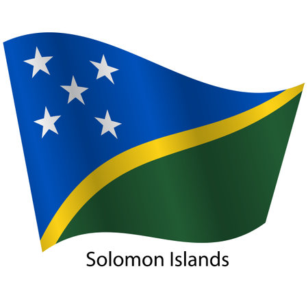 Flag of the country Solomon Islands on a white background.のイラスト素材