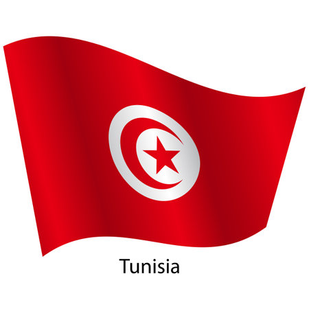 Flag of the country Tunisia on a white background.のイラスト素材