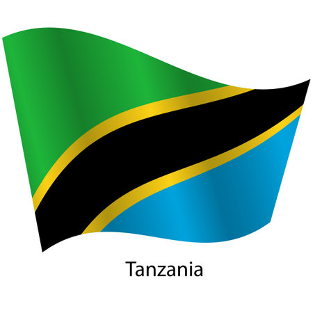 Flag of the country Tanzania on a white background.のイラスト素材