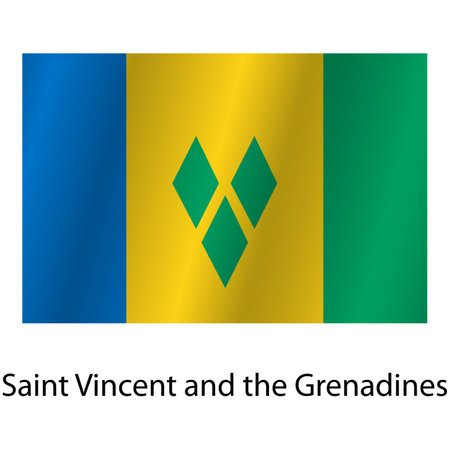 Flag of the country Saint Vincent and the Grenadines on a white background.のイラスト素材