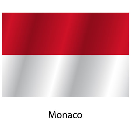 Flag of the country Monaco on a white background.のイラスト素材