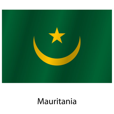Flag of the country Mauritania on a white background.のイラスト素材