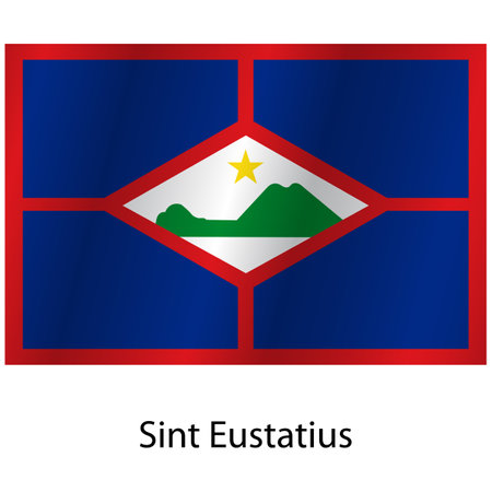 Flag of the country Sint Eustatius on a white background.のイラスト素材