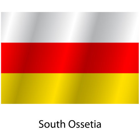Flag of the country South Ossetia on a white background.のイラスト素材