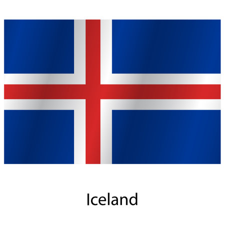 Flag of the country Iceland on a white background.のイラスト素材