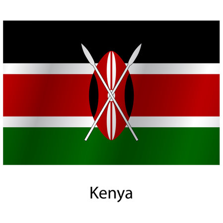 Flag of the country Kenya on a white background.のイラスト素材