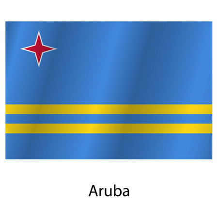 Flag of the country Aruba on a white background.のイラスト素材