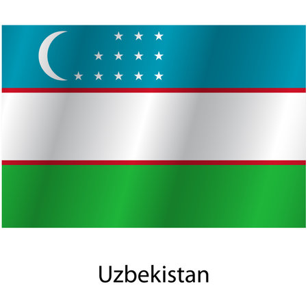 Flag of the country Uzbekistan on a white background.のイラスト素材