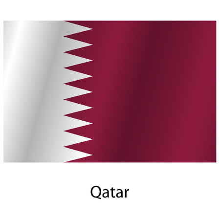 Flag of the country Qatar on a white background.のイラスト素材