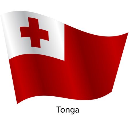 Flag of the country Tonga on a white background.のイラスト素材