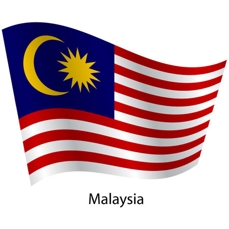 Flag of the country Malaysia on a white background.のイラスト素材