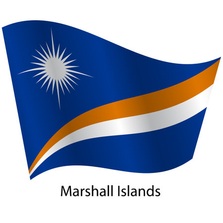 Flag of the country Marshall Islands on a white background.のイラスト素材