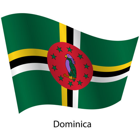Flag of the country Dominica on a white background.のイラスト素材