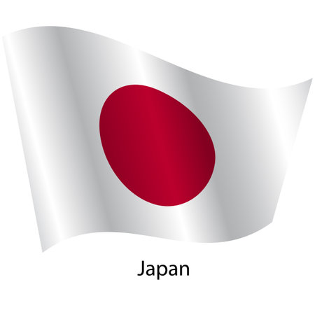 Flag of the country Japan on a white background.のイラスト素材