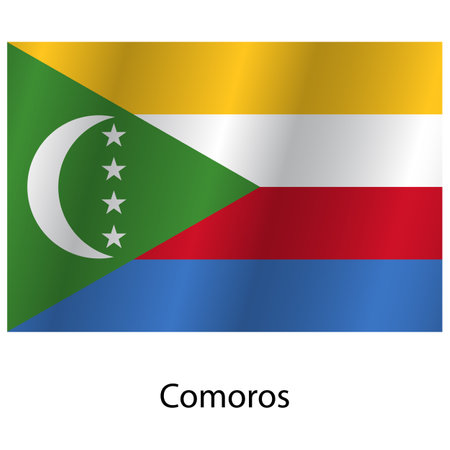 Flag of the country Comoros on a white background.のイラスト素材