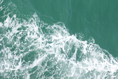 View of a stormy seascape of waves and the Black Sea.の写真素材