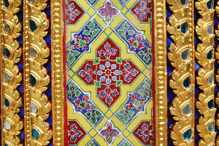 Decoration on an asian/budhistic templeの写真素材