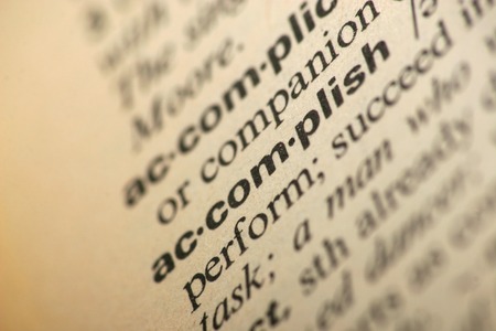 Word accomplish in a dictionaryの写真素材