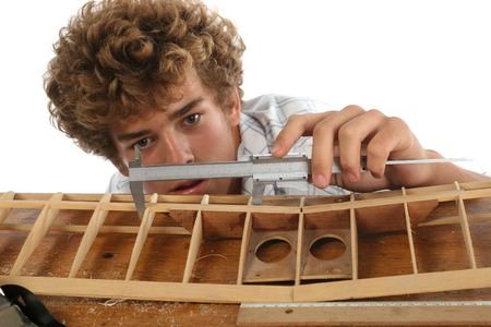 Boy with an airplaneの写真素材