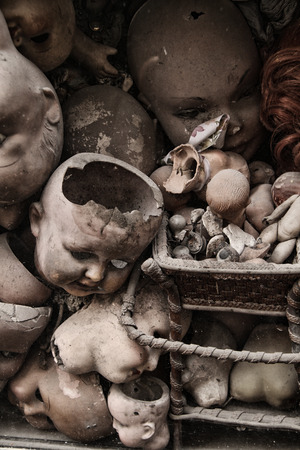 Scary doll's heads (with some white dust spots)