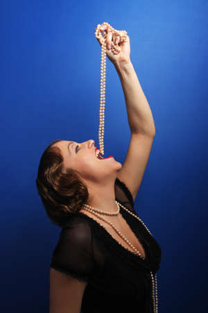 Portrait of an tractive elegant young woman.の写真素材