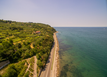 Aerial View Of Koper Coast At Summerの写真素材